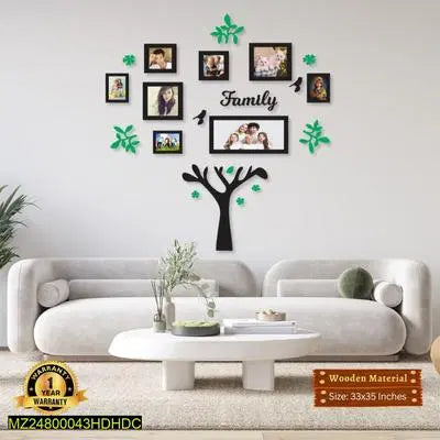 Beautiful Family Tree Laminated Wall Clock With Backlight